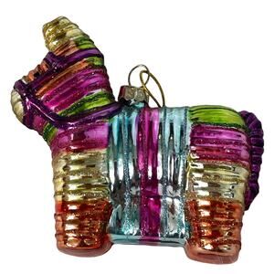 Piñata Christmas Ornament Glass Horse Northlight 3.5” Multi Colored Donkey
